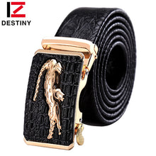 Load image into Gallery viewer, DESTINY Designer  Logo Crocodile  Gold Belt