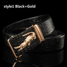 Load image into Gallery viewer, DESTINY Designer  Logo Crocodile  Gold Belt