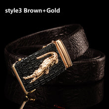 Load image into Gallery viewer, DESTINY Designer  Logo Crocodile  Gold Belt