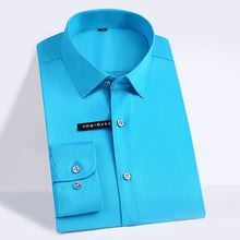 Load image into Gallery viewer, Easy Care Solid Bamboo Fiber Dress Shirts Comfortable Soft Long Sleeve Elastic Non Iron Male Regular-fit Formal Tops Shirt