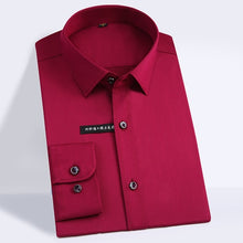 Load image into Gallery viewer, Easy Care Solid Bamboo Fiber Dress Shirts Comfortable Soft Long Sleeve Elastic Non Iron Male Regular-fit Formal Tops Shirt