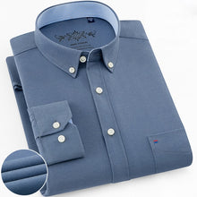 Load image into Gallery viewer, Mens Long Sleeve Solid Oxford Dress Shirt