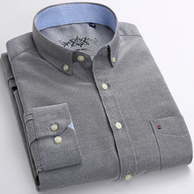 Load image into Gallery viewer, Mens Long Sleeve Solid Oxford Dress Shirt