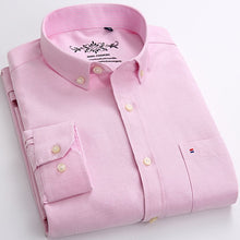 Load image into Gallery viewer, Mens Long Sleeve Solid Oxford Dress Shirt
