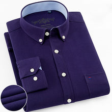 Load image into Gallery viewer, Mens Long Sleeve Solid Oxford Dress Shirt