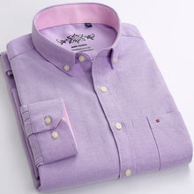 Load image into Gallery viewer, Mens Long Sleeve Solid Oxford Dress Shirt