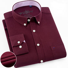 Load image into Gallery viewer, Mens Long Sleeve Solid Oxford Dress Shirt