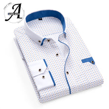 Load image into Gallery viewer, Printed Plaid Polka Dot Men Shirt Long-Sleeved Casual