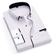 Load image into Gallery viewer, Printed Plaid Polka Dot Men Shirt Long-Sleeved Casual