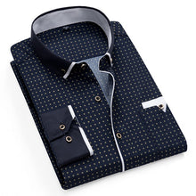 Load image into Gallery viewer, Printed Plaid Polka Dot Men Shirt Long-Sleeved Casual