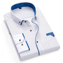 Load image into Gallery viewer, Printed Plaid Polka Dot Men Shirt Long-Sleeved Casual