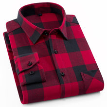 Load image into Gallery viewer, Men's 100% Cotton Casual Plaid Shirt