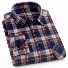 Load image into Gallery viewer, Men's 100% Cotton Casual Plaid Shirt