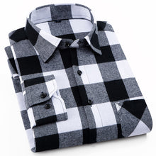 Load image into Gallery viewer, Men's 100% Cotton Casual Plaid Shirt