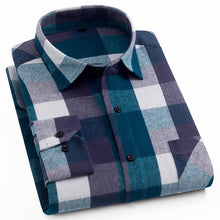 Load image into Gallery viewer, Men's 100% Cotton Casual Plaid Shirt