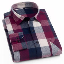 Load image into Gallery viewer, Men's 100% Cotton Casual Plaid Shirt