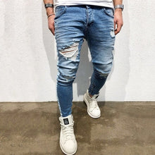 Load image into Gallery viewer, KANYE WEST Destroyed Knee Hole Side Zipper Slim Distressed Jean