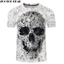 Load image into Gallery viewer, White  3D Skull tshirt