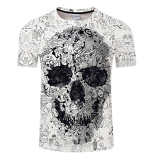 Load image into Gallery viewer, White  3D Skull tshirt