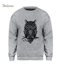 Load image into Gallery viewer, Animal Owl Hoodie Men Black Sweatshirt Casual