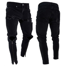 Load image into Gallery viewer, Men&#39;s Fashion Vintage Ripped  Super Skinny Slim Fit Zipper Denim Pant