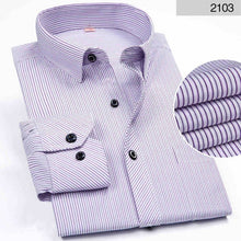Load image into Gallery viewer, DAVYDAISY Long Sleeved Striped Solid Plaid Male Business Shirt