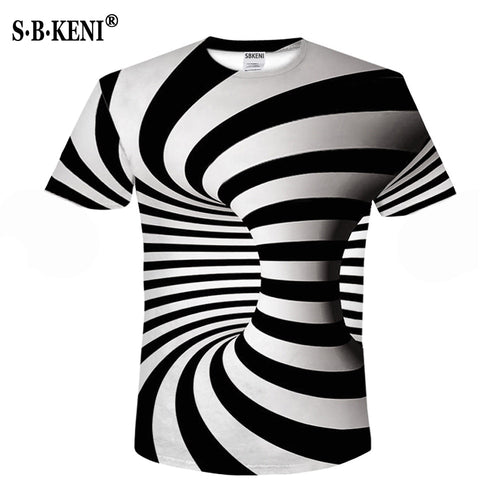 Black And White Vertigo Hypnotic colorful Printing 3D T shirt