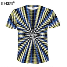 Load image into Gallery viewer, Black And White Vertigo Hypnotic colorful Printing 3D T shirt