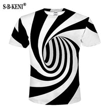 Load image into Gallery viewer, Black And White Vertigo Hypnotic colorful Printing 3D T shirt