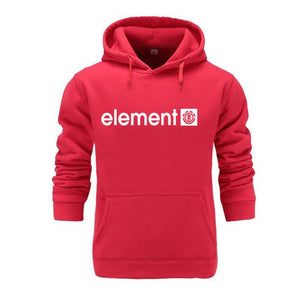 High Quality ELEMENT Letter Printing Long Sleeve Fashion Mens Hoodie