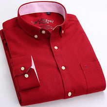 Load image into Gallery viewer, Mens Long Sleeve Solid Oxford Dress Shirt