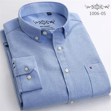Load image into Gallery viewer, Oxford Mens shirts long sleeve Cotton casual shirt