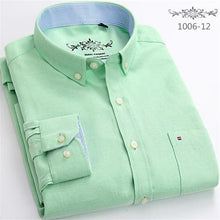 Load image into Gallery viewer, Oxford Mens shirts long sleeve Cotton casual shirt