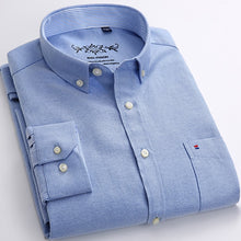Load image into Gallery viewer, Men's Plaid Checked Oxford Button-down Shirt