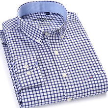 Load image into Gallery viewer, Men's Plaid Checked Oxford Button-down Shirt