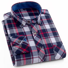 Load image into Gallery viewer, Men's 100% Cotton Casual Plaid Shirt