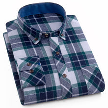 Load image into Gallery viewer, Men's 100% Cotton Casual Plaid Shirt