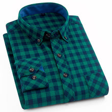 Load image into Gallery viewer, Men's 100% Cotton Casual Plaid Shirt
