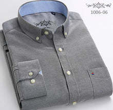 Load image into Gallery viewer, Oxford Mens shirts long sleeve Cotton casual shirt
