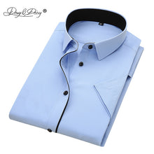 Load image into Gallery viewer, Short Sleeved Fashion Solid Twill Male Shirt