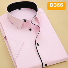 Load image into Gallery viewer, Short Sleeved Fashion Solid Twill Male Shirt