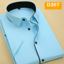 Load image into Gallery viewer, Short Sleeved Fashion Solid Twill Male Shirt