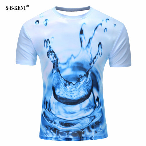Water Drop Mobile 3D Print Short Sleeves Men t shirt