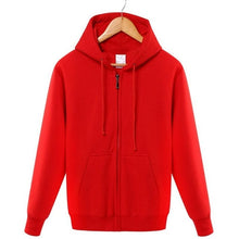 Load image into Gallery viewer, Cotton  zipper hoodie street hip-hop red black powder