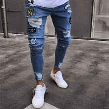 Load image into Gallery viewer, Men Stylish Ripped Jeans Pant Biker Skinny S