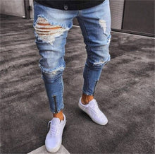 Load image into Gallery viewer, Men Stylish Ripped Jeans Pant Biker Skinny S