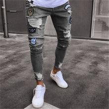 Load image into Gallery viewer, Men Stylish Ripped Jeans Pant Biker Skinny S
