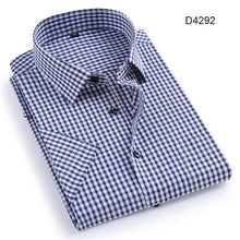 Load image into Gallery viewer, Short sleeve turndown collar easy care non-iron regular fit striped / Plaid business men casual shirt