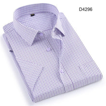 Load image into Gallery viewer, Short sleeve turndown collar easy care non-iron regular fit striped / Plaid business men casual shirt
