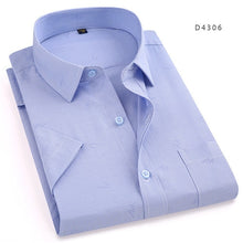 Load image into Gallery viewer, Short sleeve turndown collar easy care non-iron regular fit striped / Plaid business men casual shirt